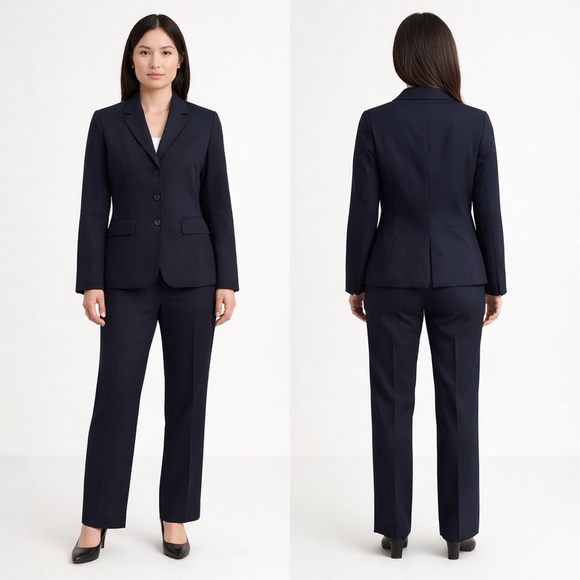 Evan Picone Petite Navy Dress Pants Suit Trousers Women’s 4P Career Workwear - Picture 2 of 5